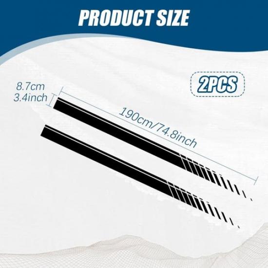 2Pcs Sports Racing Stripe Graphic Stickers, Side Door Vinyl Decals, Black