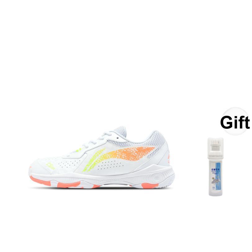 Li Ning Rocket Cloud Series Fashion Comfortable Versatile Durable Breathable Lightweight Low-Top Badminton Shoes Unisex Sneaker White Orange AYTS061-7