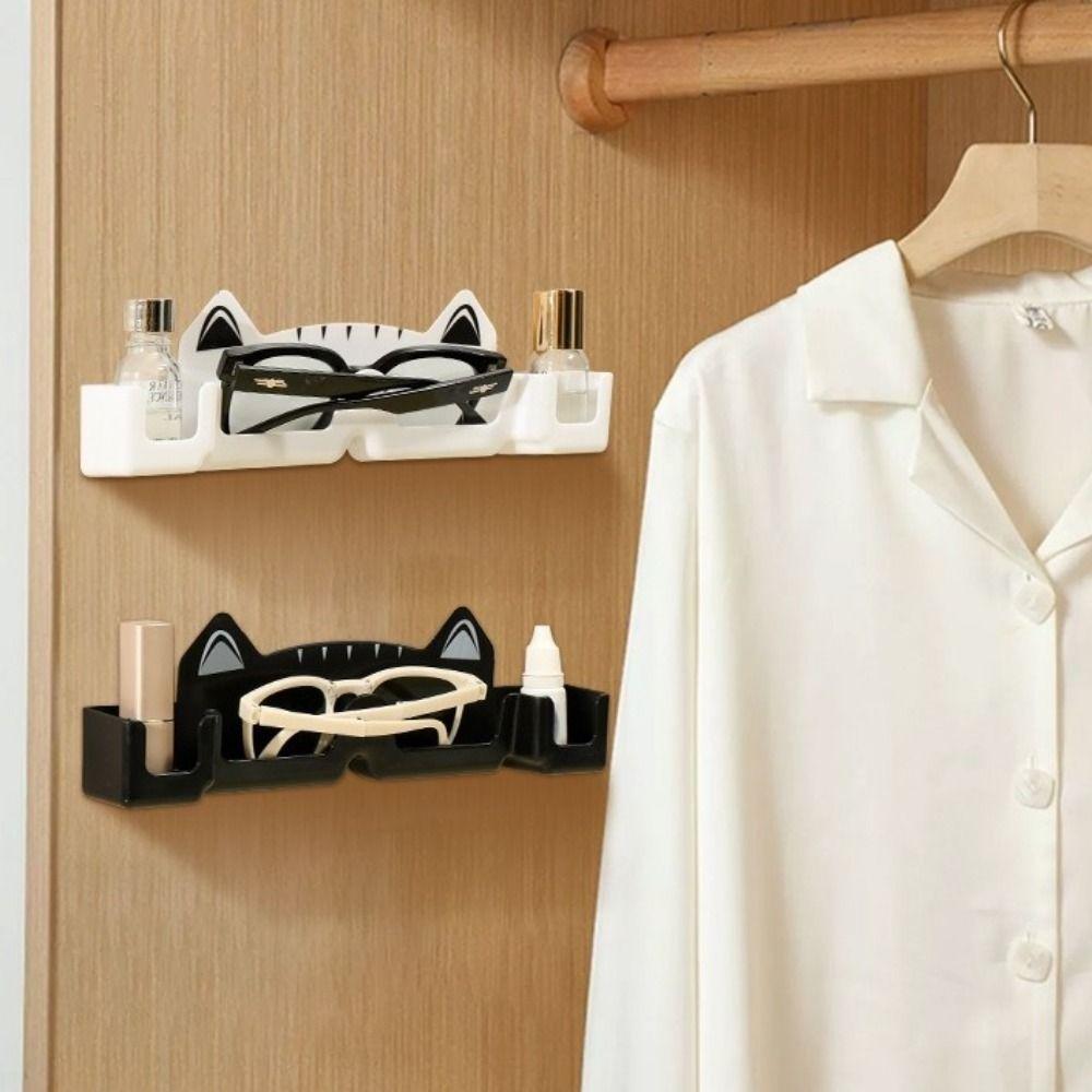 3 Pieces Punch-free Sunglasses Storage Holder Self-adhesive Myopia Glasses Display Rack  Bedside