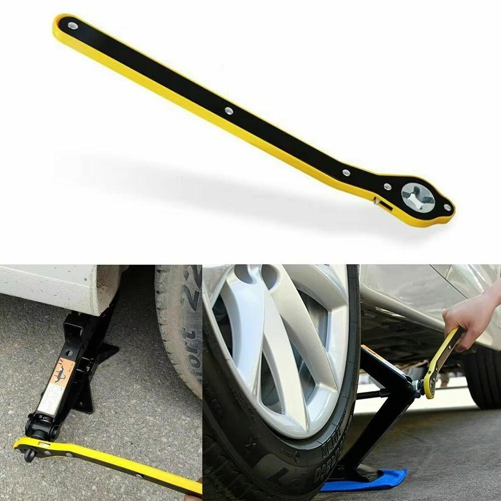 Dual-Direction Ratchet Wrench Long Handle Lug Wrench Auto Tool Labor-saving Jack  Tire Removal