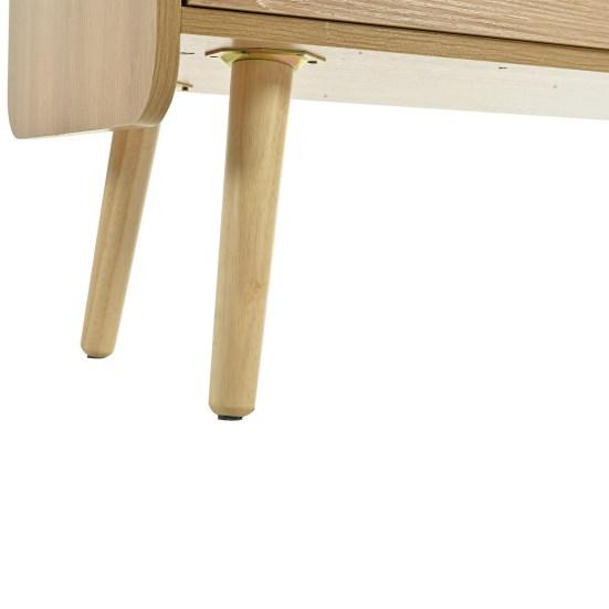 Shoe Cabinet with 2 Doors, Adjustable Shelves And Braided Rattan Design, Shoe Cabinet with Metal Handles and Solid Wood Feet