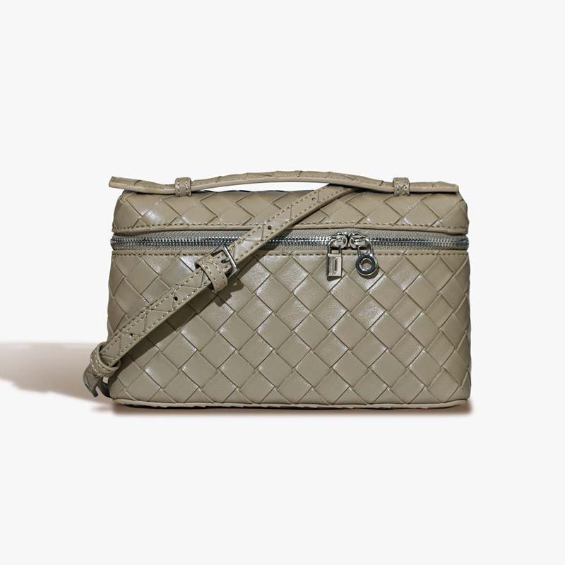 

Кожаная сумка-мессенджер ретро мода 19 плетеная женская сумка простая повседневная универсальная на плечо маленькая квадратная сумка 19*6*11cm