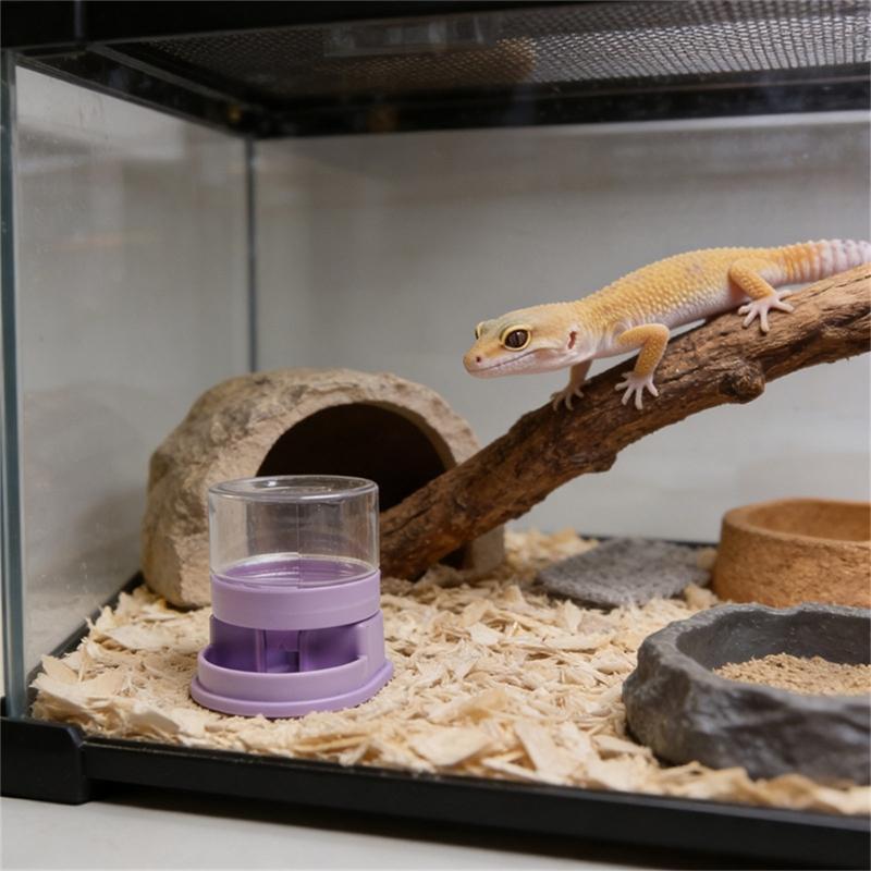 Transparent Reptiles Water Feeder With Automatic Water Refilling Space Efficient Design Technology