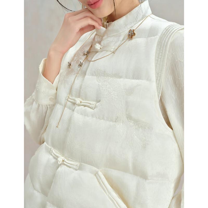 Autumn Water Lady Embroidered Chinese Style Down Vest