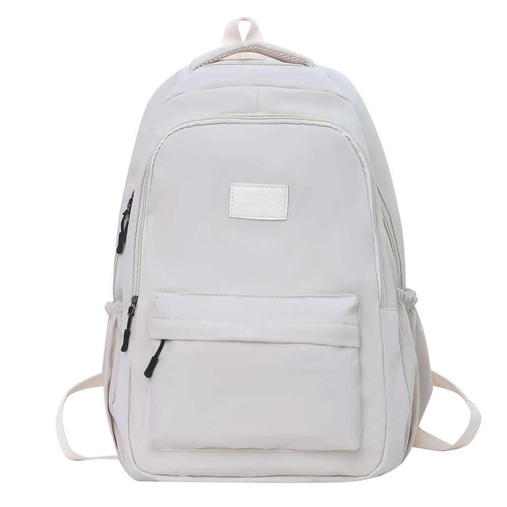 Simple Large Capacity Backpack Solid Color College Backpack Durable Laptop School Bag Outdoor