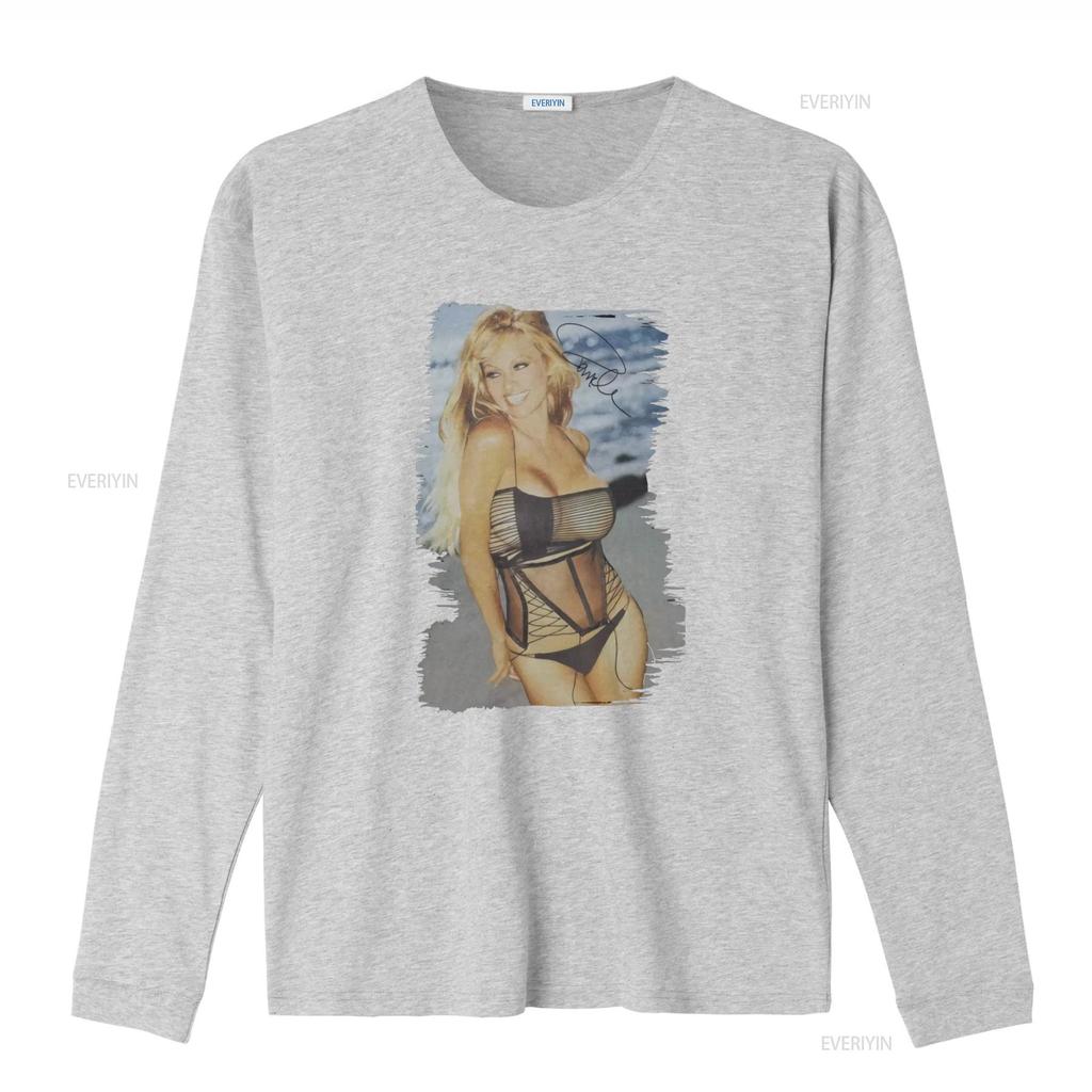 PAMELA ANDERSON T-shirt Bootleg Vintage Noir Gris Délavé Baywatch Années 90 Rétro Célébrité Imprimé vintage Lavé Doux mode