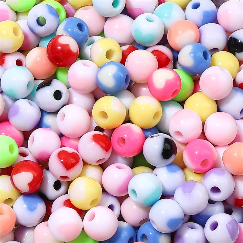 20-200 stk Akryl Søte Hjerte Stjerne Perler For DIY Halskjede Armbånd Øredobber Smykkefremstilling Håndverkstilbehør