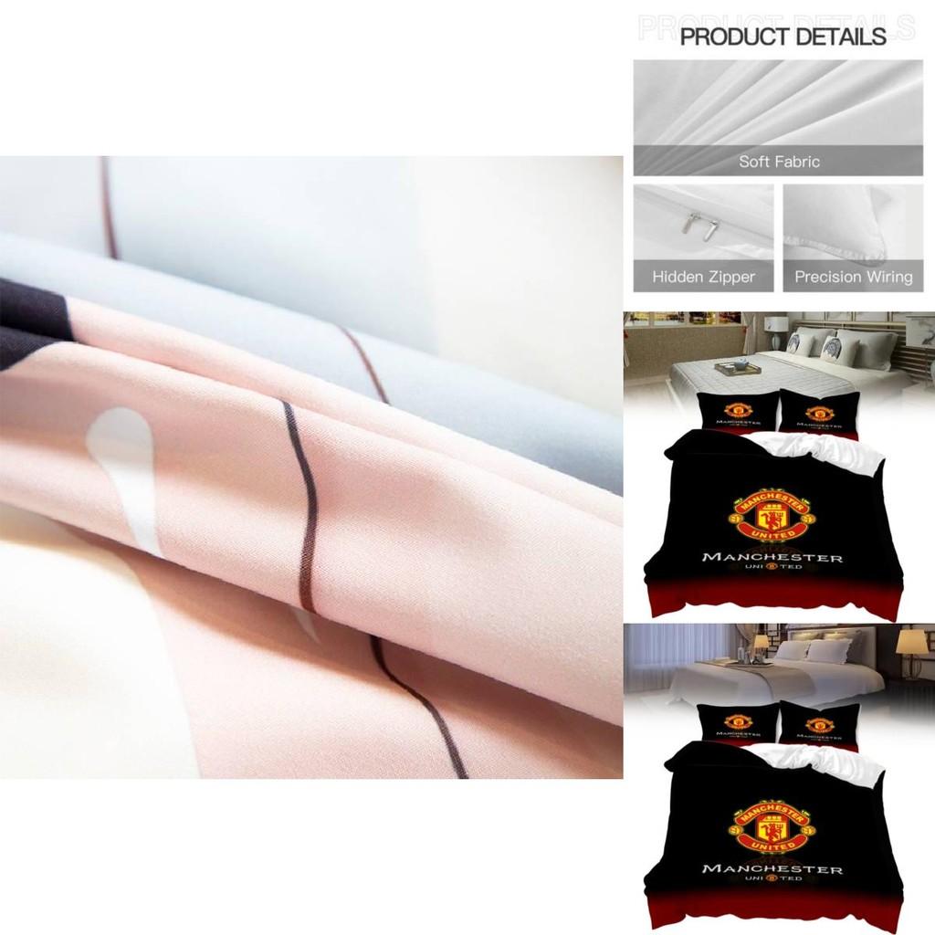 Modern Minimalist Manchester Pattern Digital Printed Bedding Set And Pillowcases For Bedroom Decor