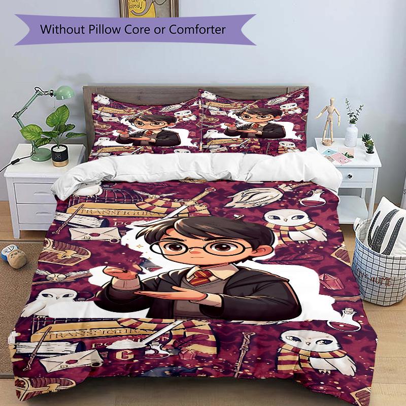 3pcs Harry Potter Duvet Cover Set, 1 Duvet Cover + 2 Pillowcases (No Insert), High-Definition Print for All Seasons,Durable yy251103016
