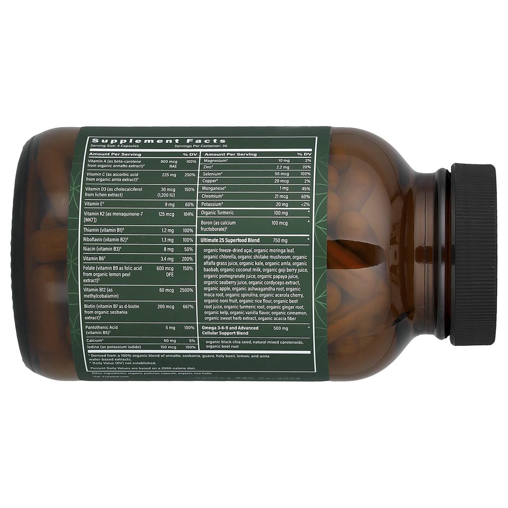Global Healing, Organic Multivitamin with Minerals, 120 Capsules