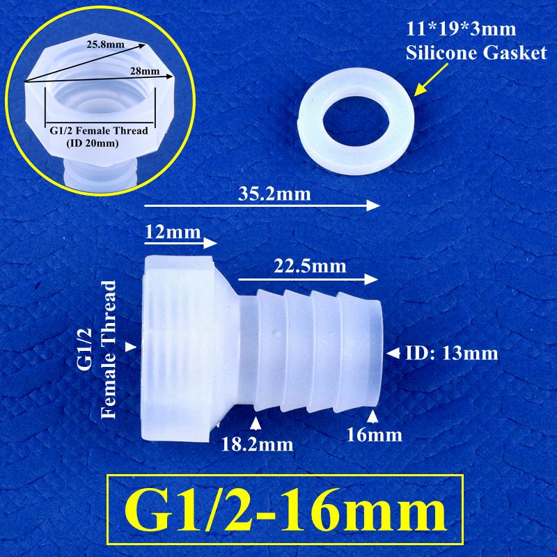 PP Direct Connector G1/2" 3/4" Female Thread To 4~25mm Barb Joint Micro Irrigation Garden Water Pagoda Hose Joint Aquarium Tank Fittings