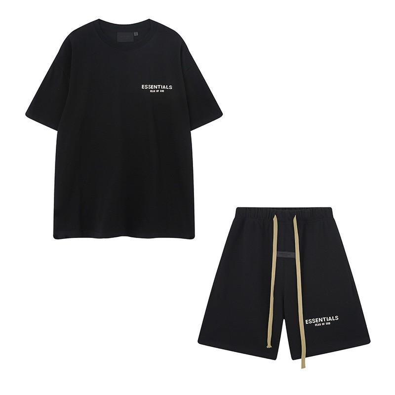 FEAR OF GOD ESSENTIALS Flocked Letter Hoodie Men Women Loose Fleece Sweatshirt Casual Streetwear