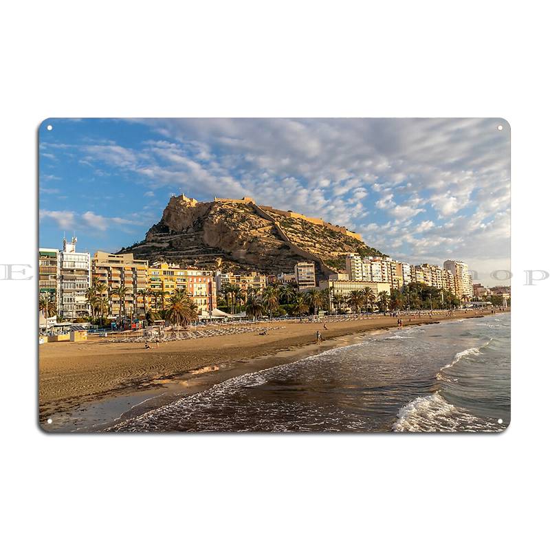 Alicante Spain Iron Statue of a Medieval Warrior At Santa Barbara Castle Metal Plaque Classic Plaques Club Bar Tin Sign Poster