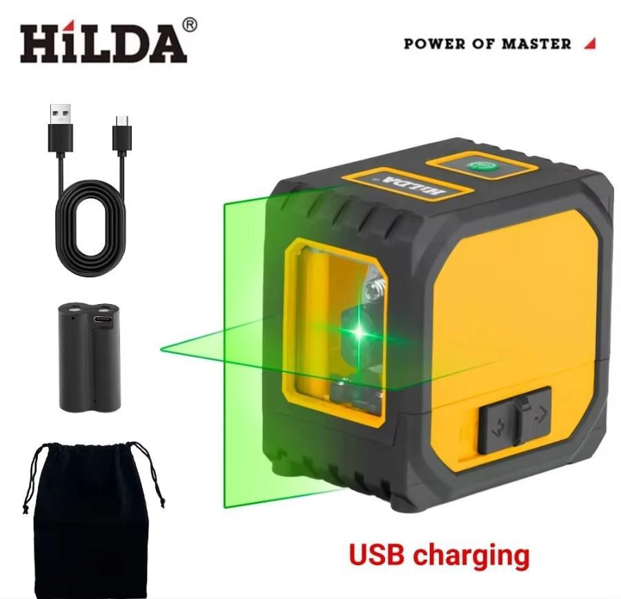Mini Laser Level: 2-Line Green Light, Strong & Thin, Auto-Winding