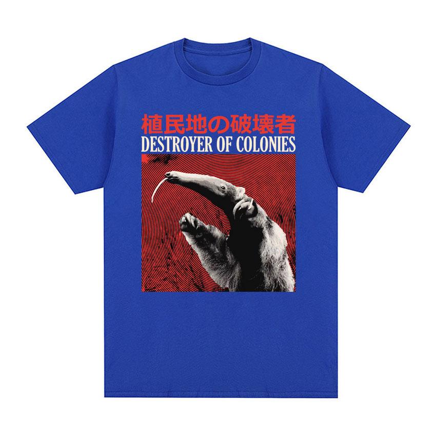 Zerstörer von Kolonien Ameisenbär Japanisches Vintage T-Shirt Unisex Damen Mode Lässig Gemütliches T-Shirt 100% Baumwolle Harajuku Gothic T-Shirt