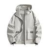Herrenjacke Damen Mit Kapuze Camping Klettern Outdoor Winddicht Trekking Reißverschluss Mantel Unisex Stil Einfarbige Große Tasche Kleidung