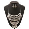 Coin Carved Vintage Tassel Necklace With Alloy Material And Layered Chain Design