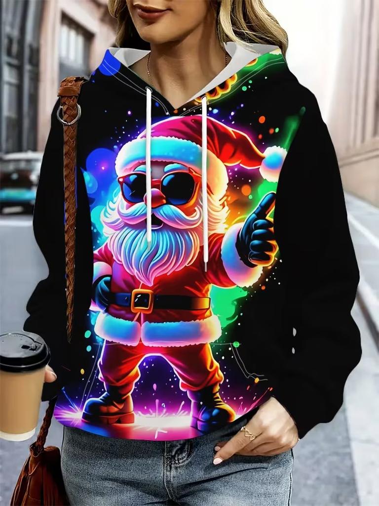 Large women's casual hooded sweatshirt with pockets