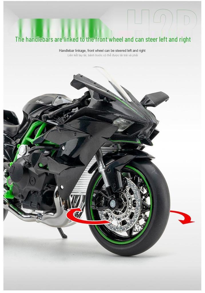 Chuanqi H2R Motorcycle Simulation Model with Base - Decorative Toy