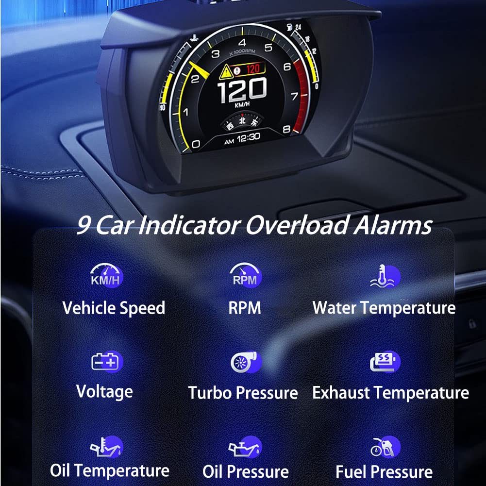 Vbestlife Car HUD Head Up Display Multifunctional OBD2 Smart Meter with OBDII Interface Car