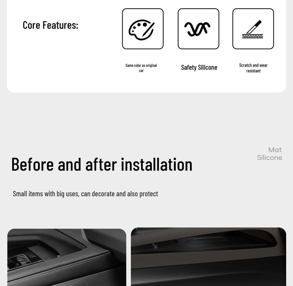 Compatible with 26 Geely Xingyue L models, this dustproof silicone storage box fits under the center console for convenient storage.