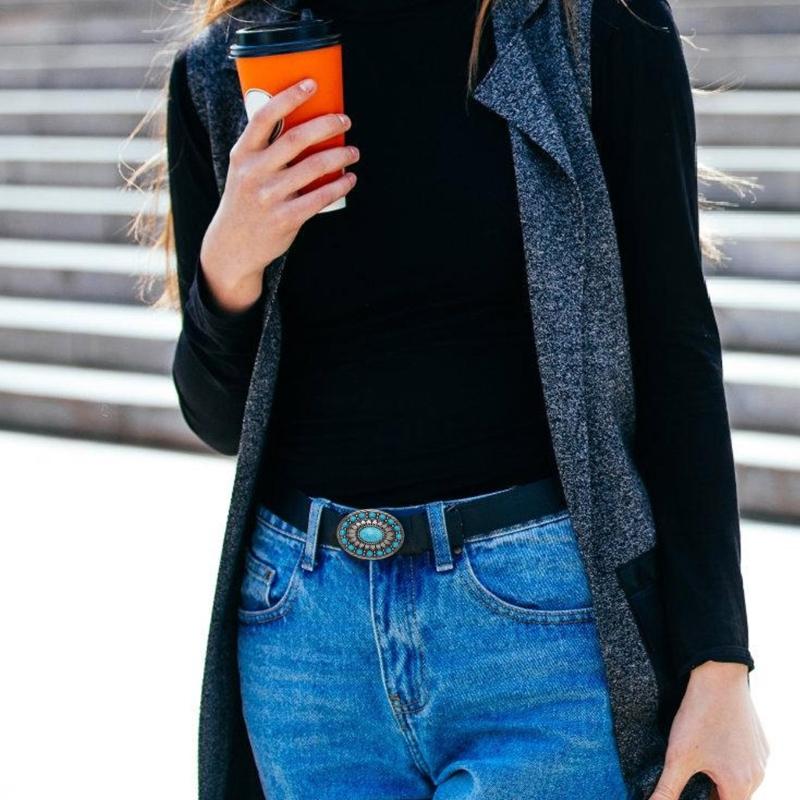 Vintage vyřezávaná přezka na opasek s květinovým vzorem Náhradní díl Snadné použití Těžká kamenná přezka na opasek Náhradní díly pro dospělé