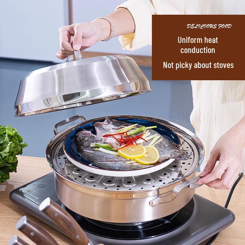 Yingbai Thickened 304 Stainless Steel Commercial Multi-functional Steamer
