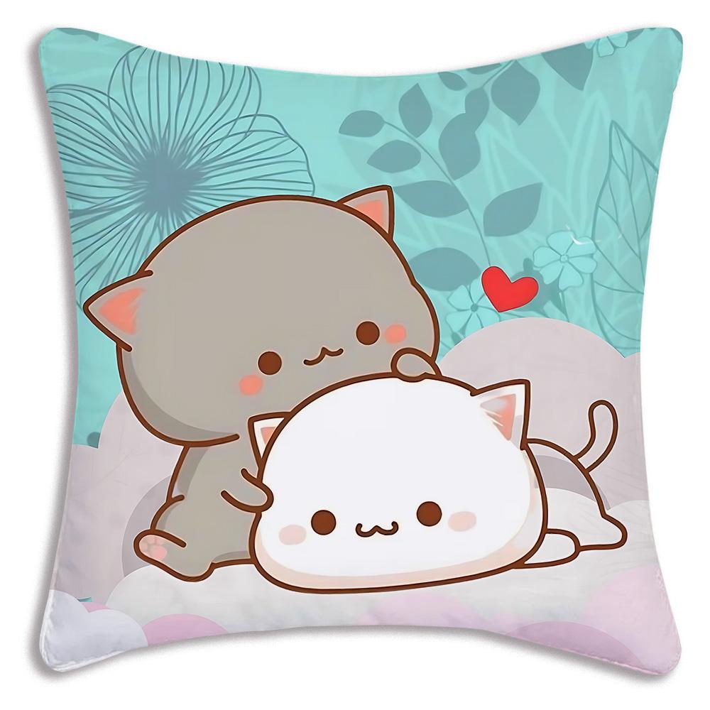 Cute PeachS And G-GomaS Pillow Covers Cartoon Sofa Decorative Home Double-sided Printing Short Plush Cute Cushion Cover