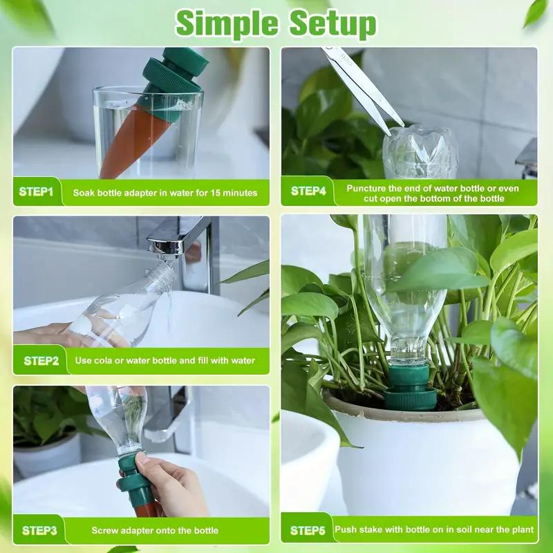 4pcs Self Automatic Drip Irrigation Bottle Ceramic Lazy Watering Device Plant Flowers Bonsai Waterer For Garden Travel Dripper