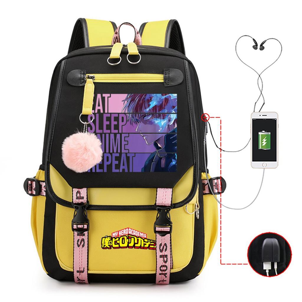 My Hero Academy Has the Same Peripheral Backpack, Animation Two-dimensional Printing, Primary and Secondary School Schoolbag.
