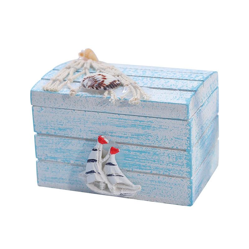 Mini dřevěná truhla na poklady Stolní organizér s víkem pro domov nebo skladování kancelář