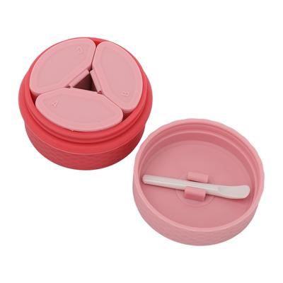 Set di Barattoli in Silicone per Crema Portatili Rosa Ricaricabili per Trucco da Viaggio