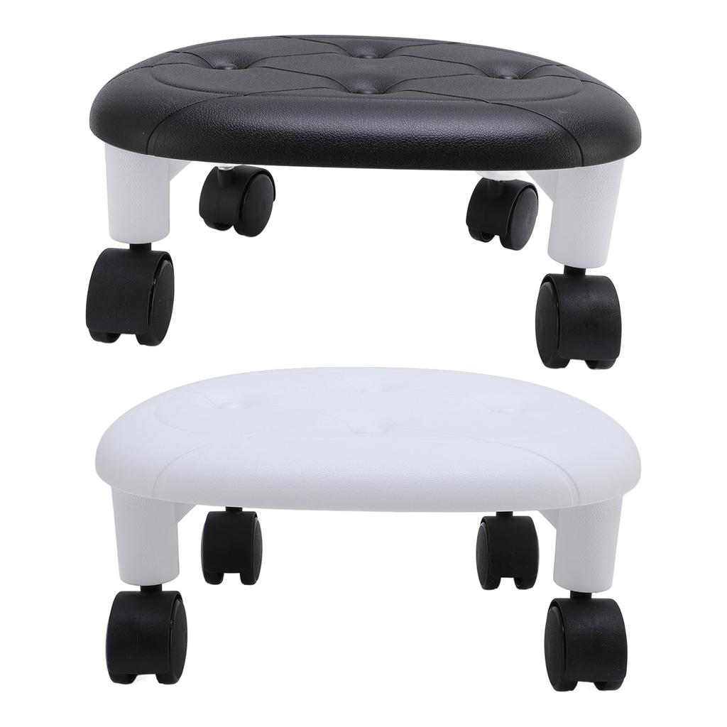 Low Rolling Stool with Wheels Ergonomic Heavy Duty Short Rolling Seat for Bedroom Living Room