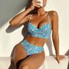 European & American Print Style Three-Piece Bikini Swimsuit Set for Women - 2026 Trend