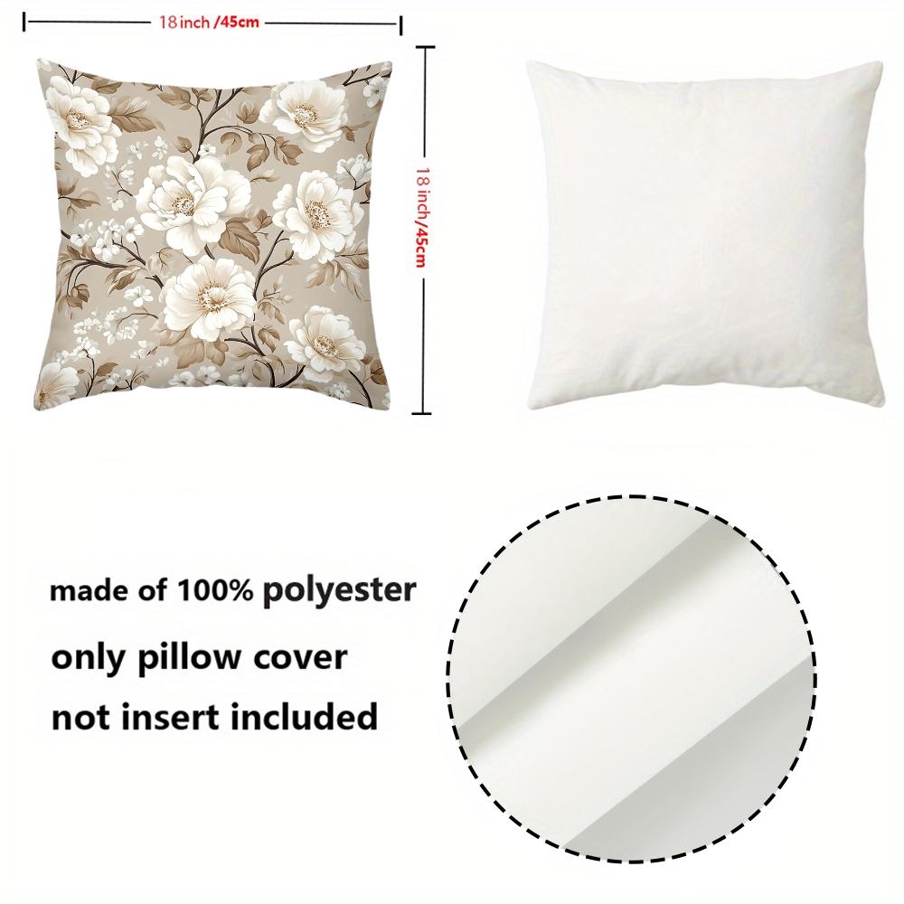 1 Pieces Beige Floral Patterned Throw Pillow Cushions Polyester pillowcase, sofa decorative cushion cov Headboard Pillow