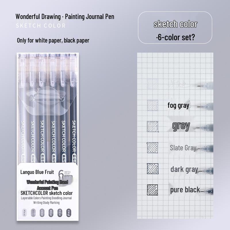 Blue Fruit Nine-Color Gel Journal Pens for Students - Doodle, Color, and Highlight with Fluorescent Markers