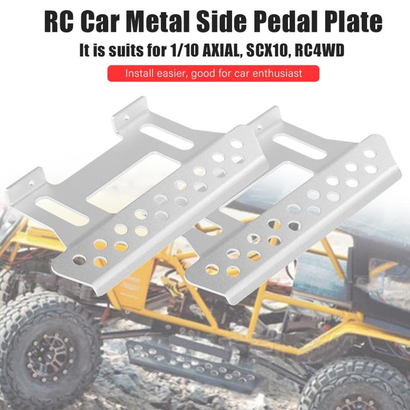 2Pcs Side Pedal Plates Step Running Boards Foot Plate for 1/10 Axial SCX10 RC Crawler Car Upgrades Parts Body for Shell