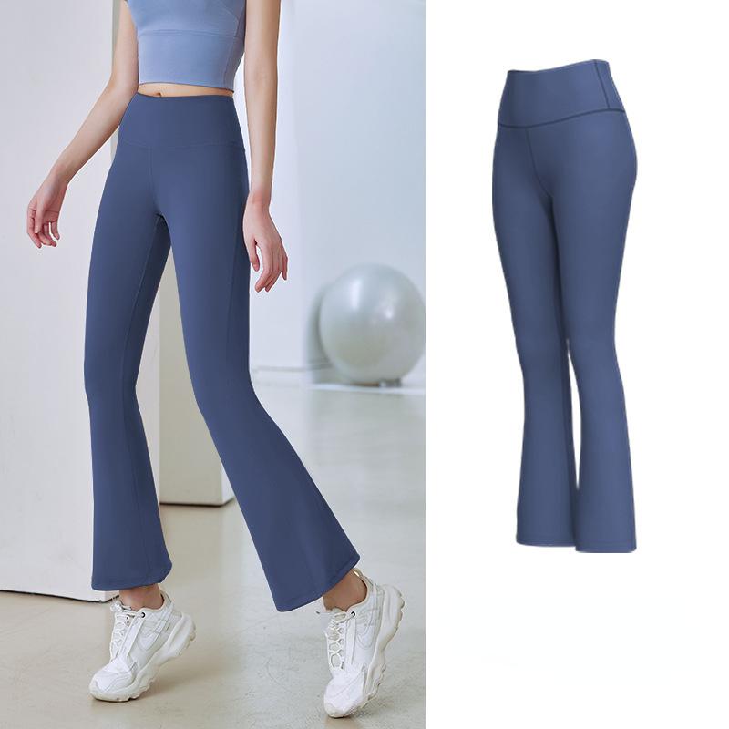 

Расклешенные леггинсы для йоги, женские дышащие широкие брюки с высокой талией, спортивные брюки для спортзала, тонкие расклешенные узкие брюки, танцевальные брюки больших размеров XXXL синий