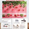 2D Watermelon Party Wall Decor, Pink Watermelon Banner for Summer Picnic Decoration