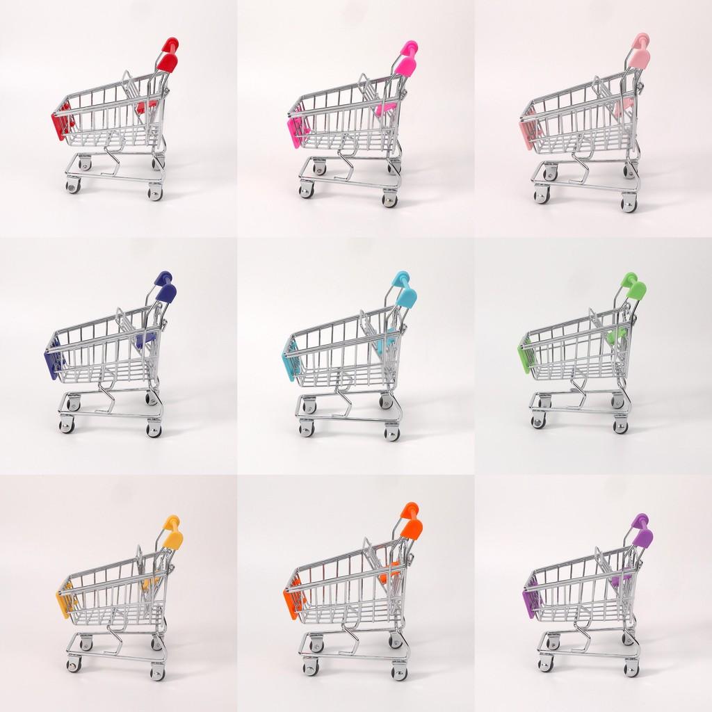 Toy Small Metal Shopping Cart Interactive Features For Kids Role Games Playing