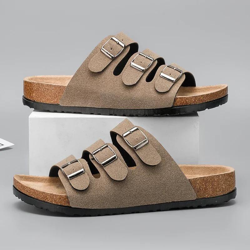 Flat Sandals Mens Sandals Genuine Leather Man Slippers for Men Men's Casual Sandal Mens Shoes 2024 High Quality Shoes Slipers