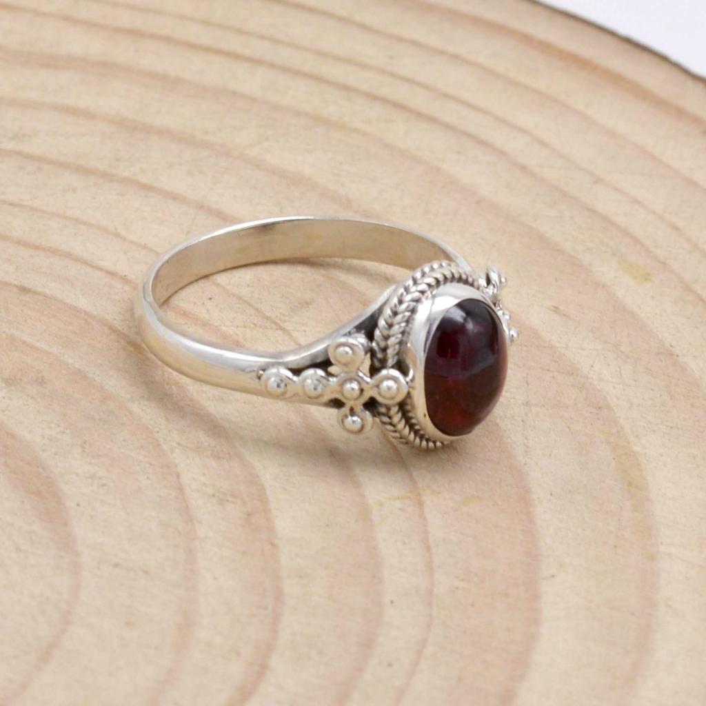 Garnet 925 Sterling silver Handamde Januart Birthstone Ring