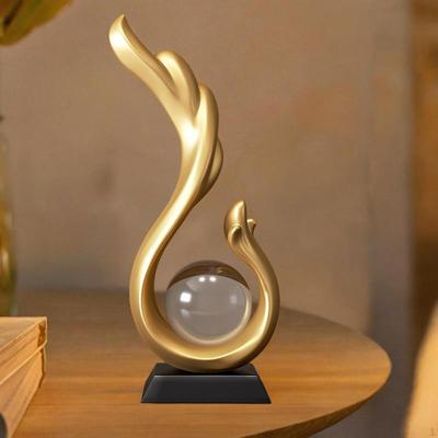 Abstract Art Statue Sculpture with Ball Cabinet Decors Bedroom Desktop Figure Collectible Figurine
