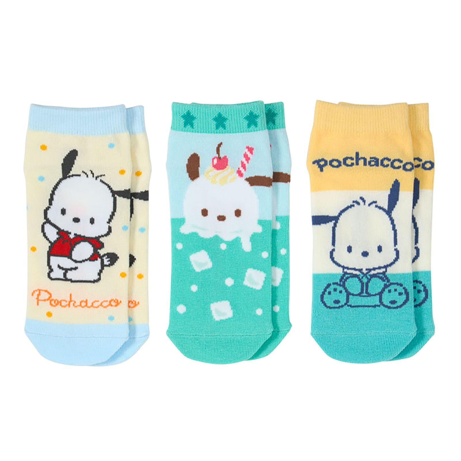 Sanrio Kids Sneaker Socks 689769 3-Pair Set, Pochacco, 13-15cm,