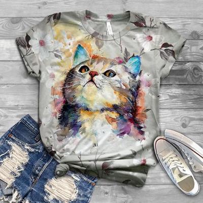 Cute Animals 3D Printing Summer Women's Clothing Street Fashion Casual Style Breathable Harajuku Style Short Sleeve T-Shirts
