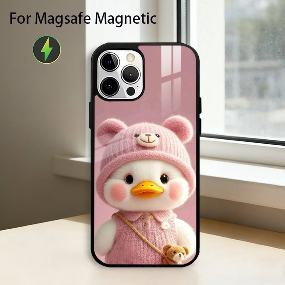 Cute Cartoon D-Duck Phone Case For iPhone17,16,15,14,13,12,11 Plus,Pro Magnetic with Magsafe Wireless Charging