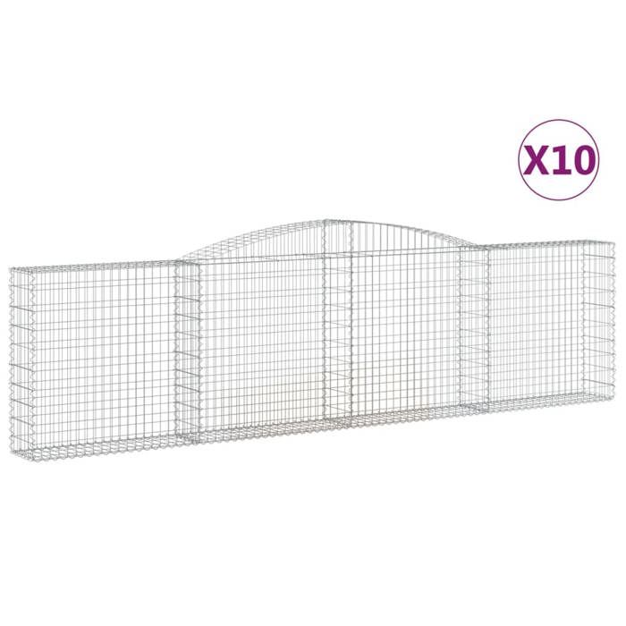 VidaXL 10x Arched Gabion Baskets Arched Gabion Cages Gabion Walls Garden Fences Terrace Outdoor 3146874