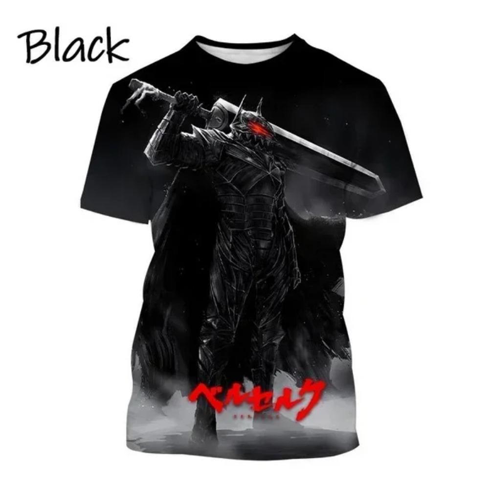 Anime Berserker 3D Printing  Anime Casual Street Style Hip Hop Short Sleeve Man