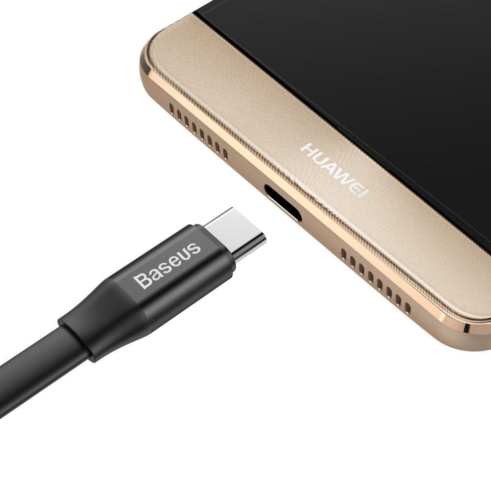 Cablu USB-C Baseus de 0,23 m cu suport - negru 2A