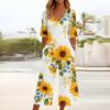 Women's Loose Casual V-Neck Printed Jumpsuit Slim Fit Wide Leg Jumpsuit Wide Leg Jumpsuit